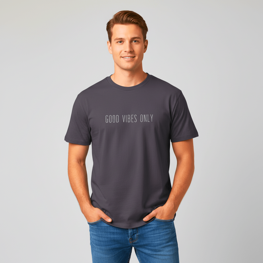 T-shirt unisexe en coton biologique – GOOD VIBES ONLY (Blanc) - Wearistic