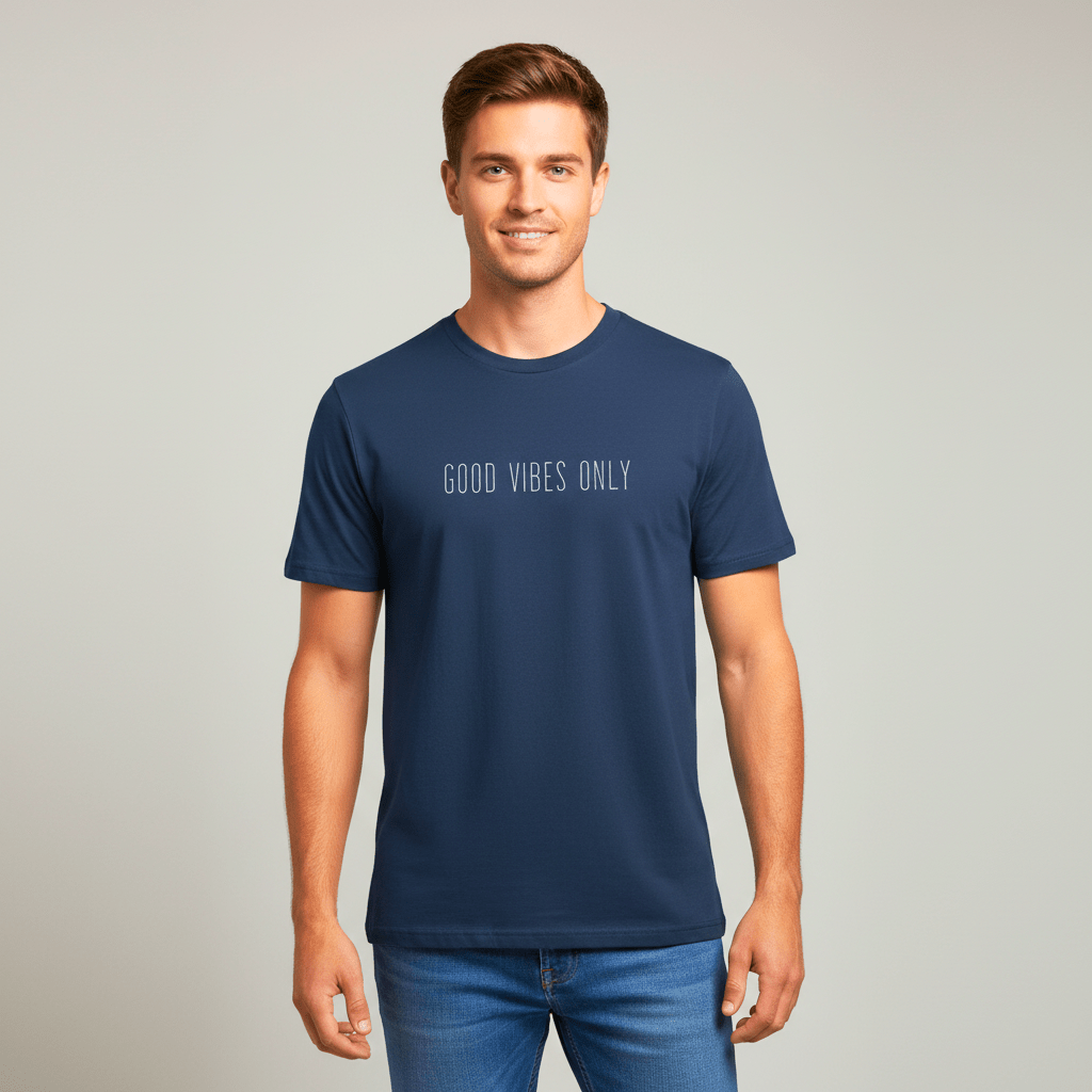 T-shirt unisexe en coton biologique – GOOD VIBES ONLY (Blanc) - Wearistic
