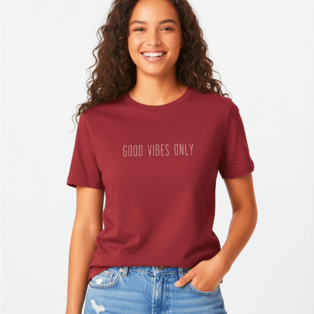 T-shirt unisexe en coton biologique – GOOD VIBES ONLY (Blanc) - Wearistic