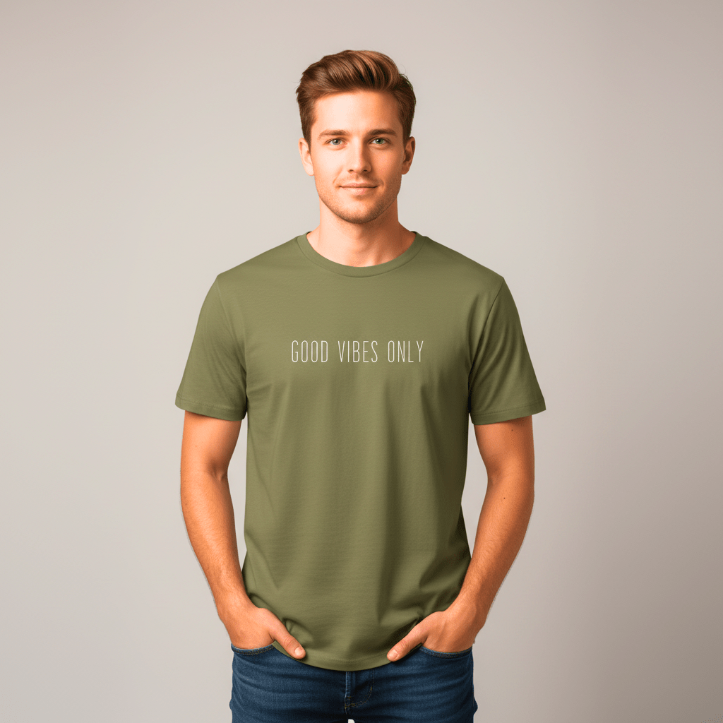 T-shirt unisexe en coton biologique – GOOD VIBES ONLY (Blanc) - Wearistic