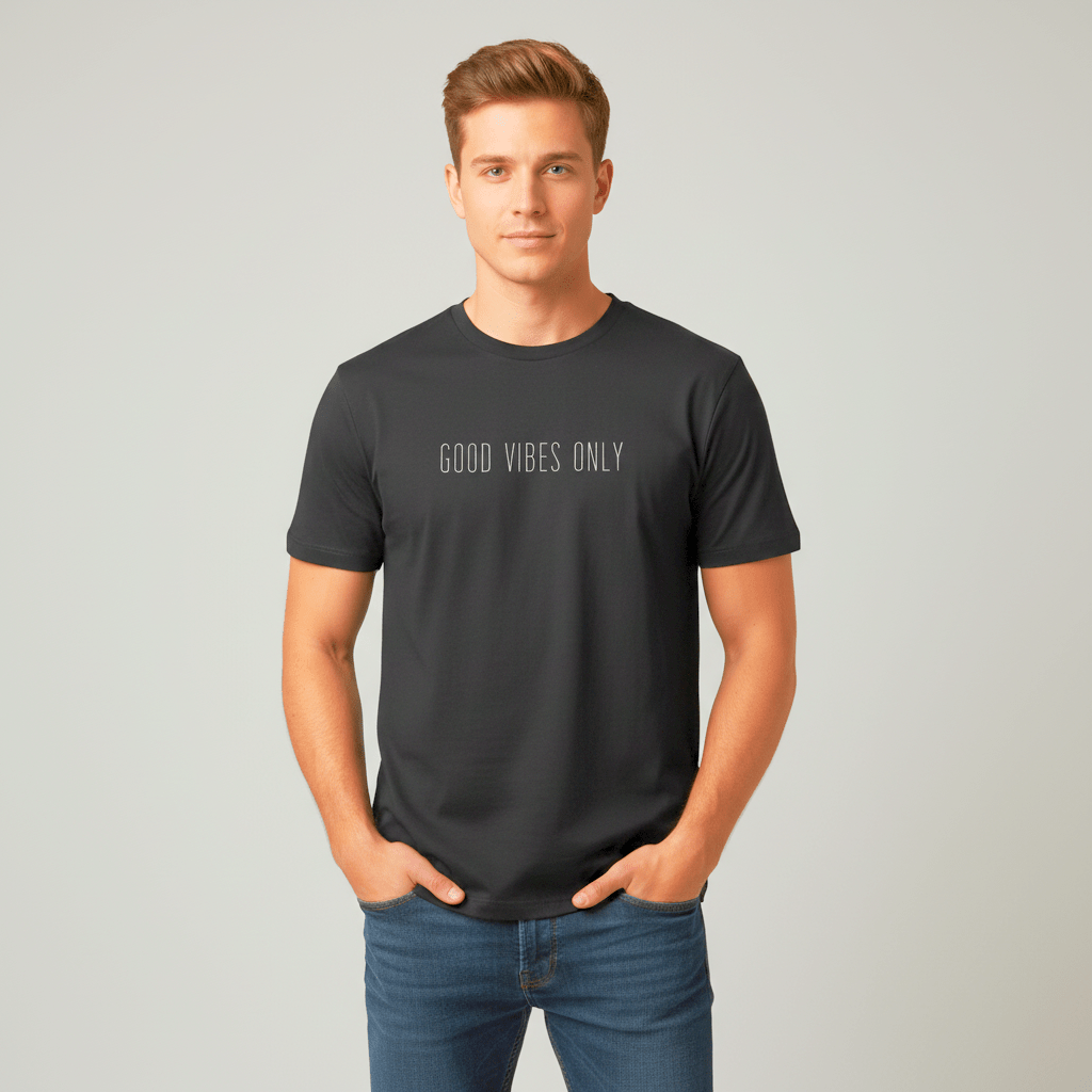 T-shirt unisexe en coton biologique – GOOD VIBES ONLY (Blanc) - Wearistic