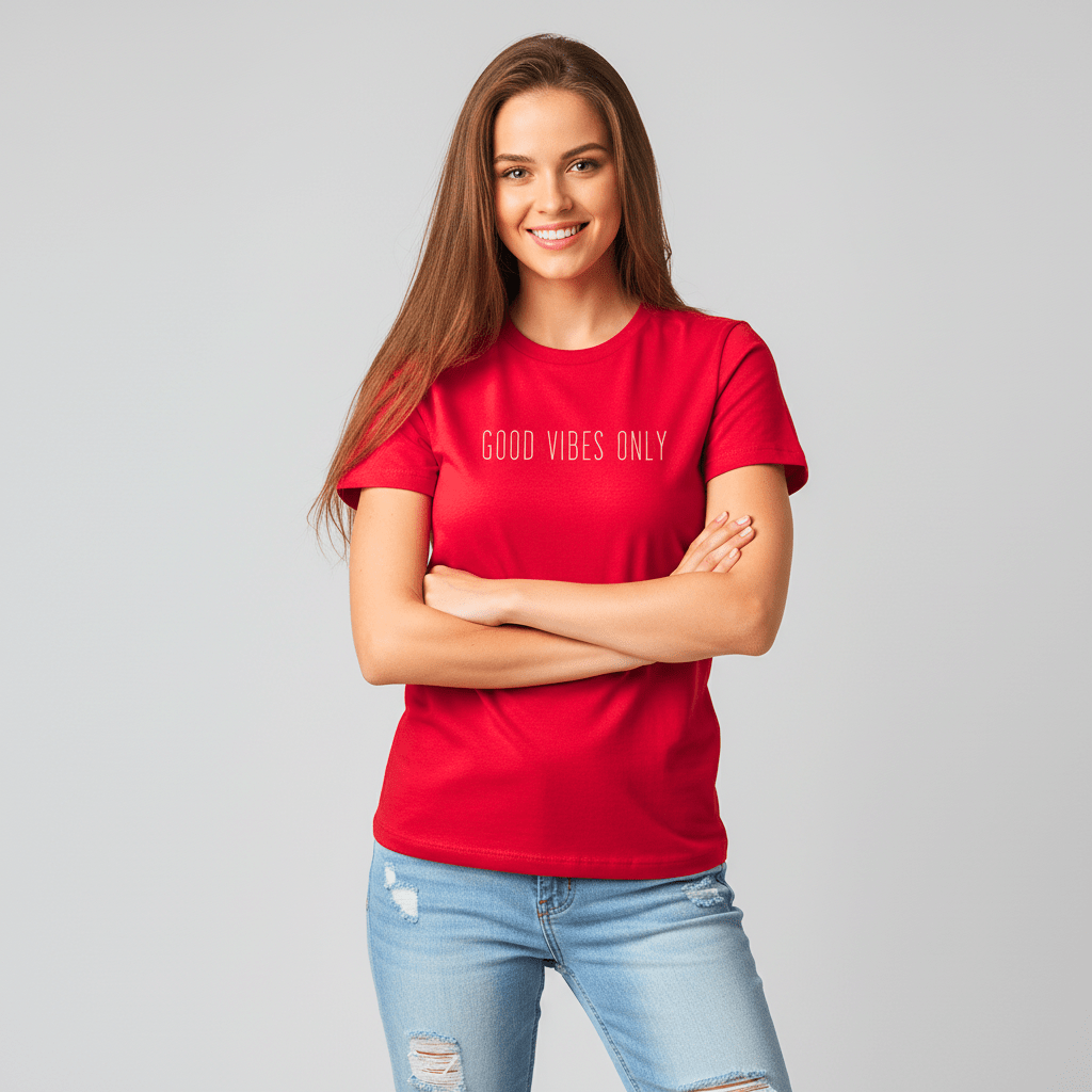 T-shirt unisexe en coton biologique – GOOD VIBES ONLY (Blanc) - Wearistic