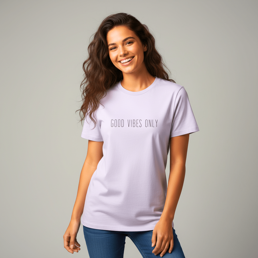 T-shirt unisexe en coton biologique – GOOD VIBES ONLY (Noir) - Wearistic