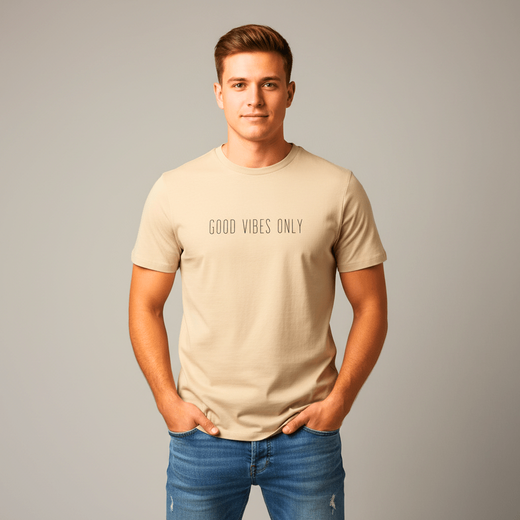 T-shirt unisexe en coton biologique – GOOD VIBES ONLY (Noir) - Wearistic