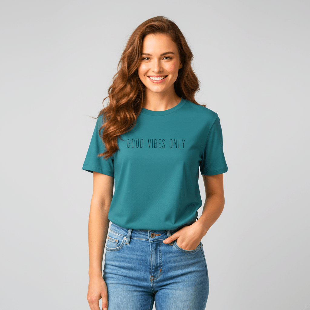 T-shirt unisexe en coton biologique – GOOD VIBES ONLY (Noir) - Wearistic