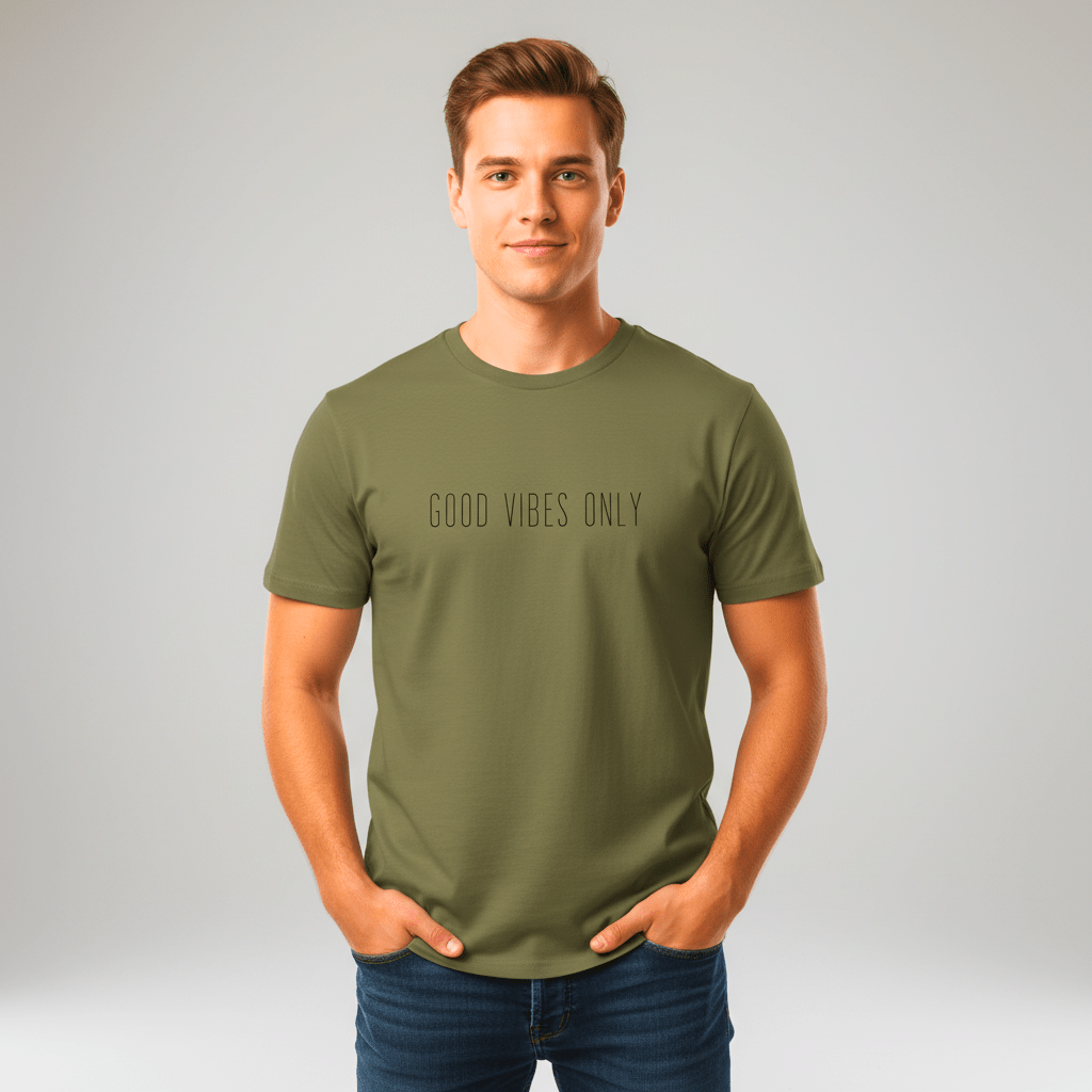 T-shirt unisexe en coton biologique – GOOD VIBES ONLY (Noir) - Wearistic