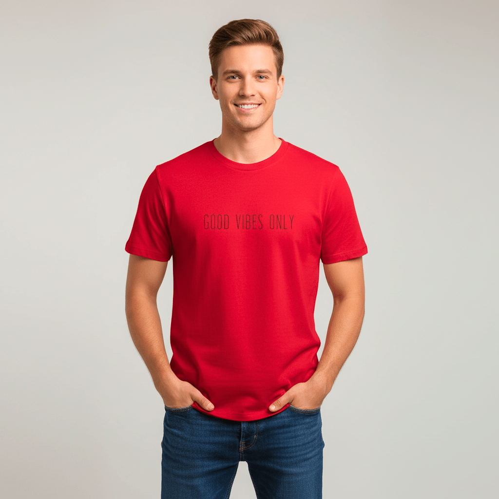 T-shirt unisexe en coton biologique – GOOD VIBES ONLY (Noir) - Wearistic