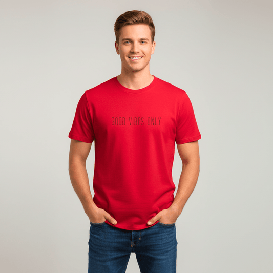 T-shirt unisexe en coton biologique – GOOD VIBES ONLY (Noir) - Wearistic