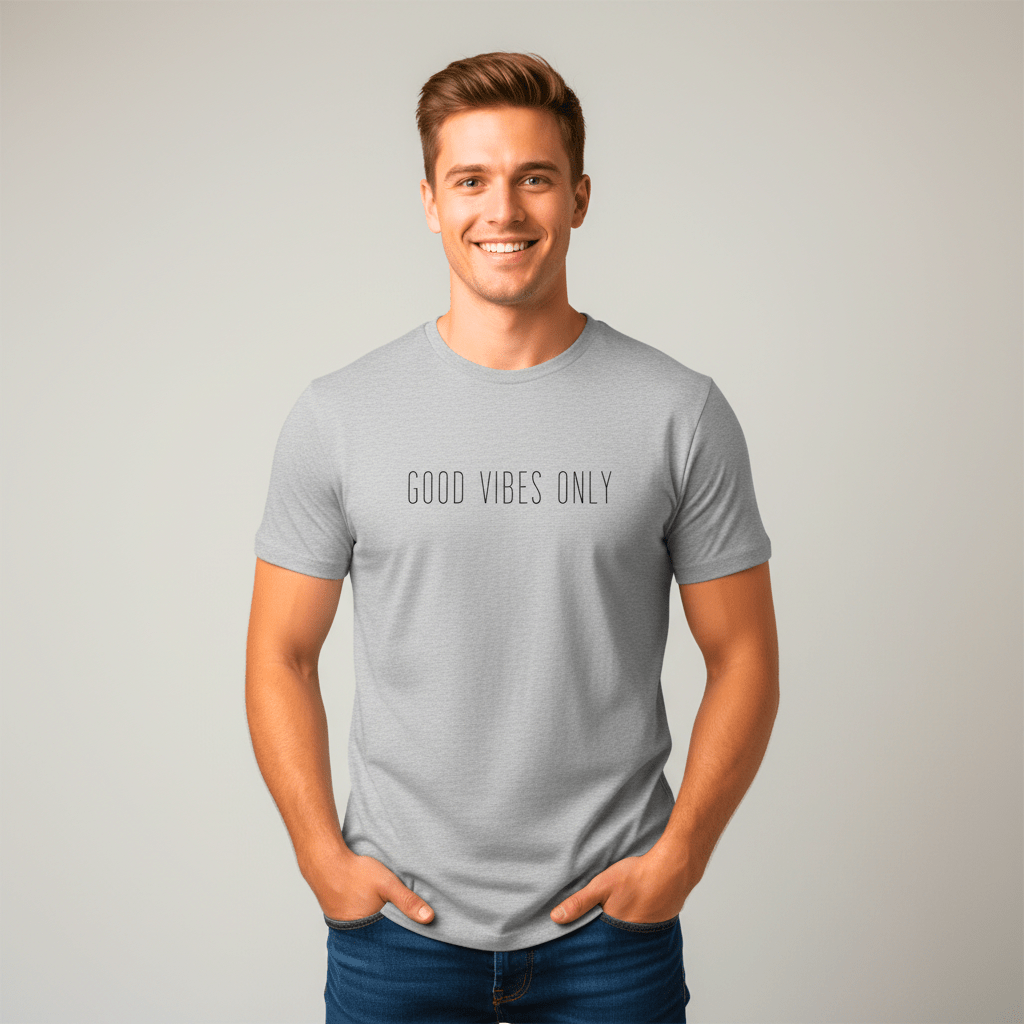 T-shirt unisexe en coton biologique – GOOD VIBES ONLY (Noir) - Wearistic