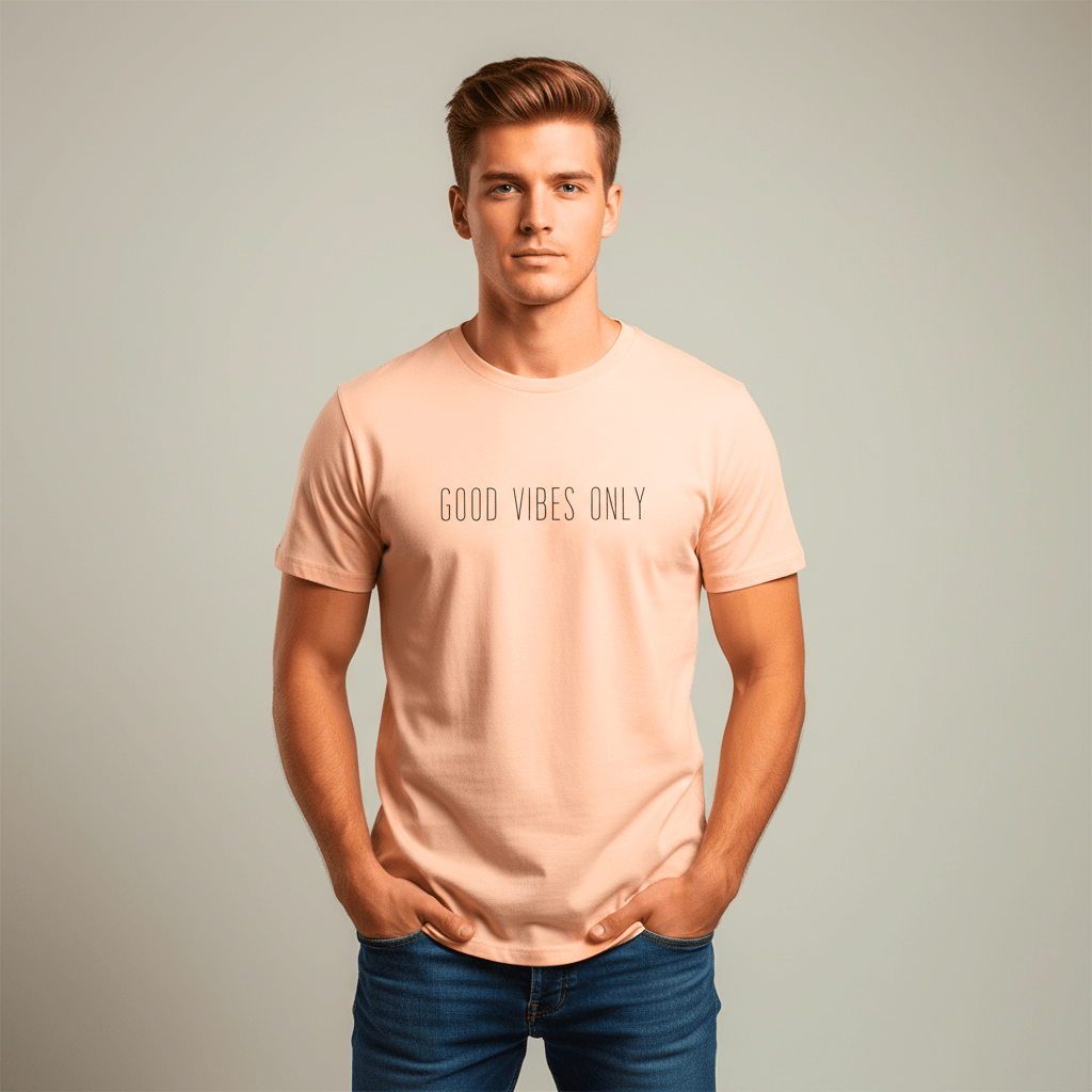 T-shirt unisexe en coton biologique – GOOD VIBES ONLY (Noir) - Wearistic
