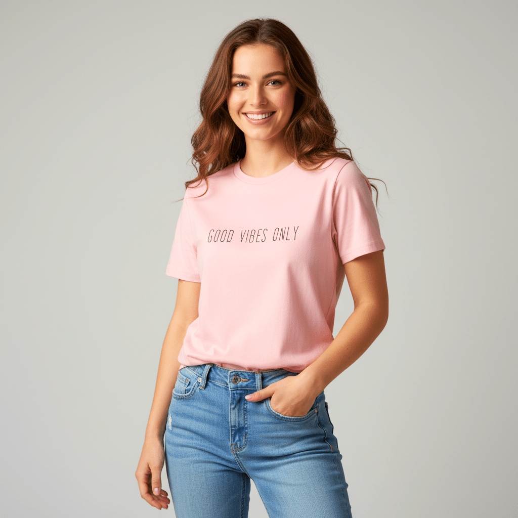 T-shirt unisexe en coton biologique – GOOD VIBES ONLY (Noir) - Wearistic