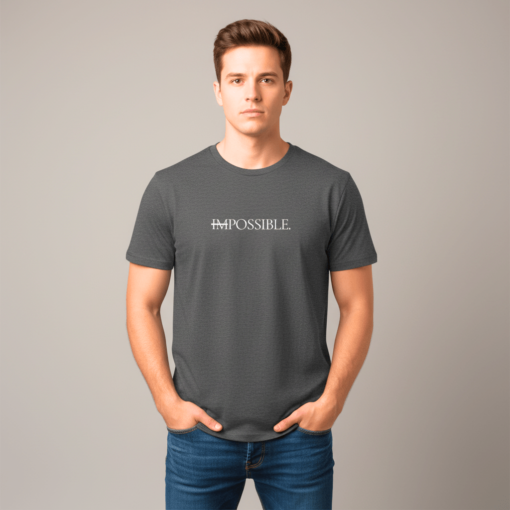 T-shirt unisexe en coton biologique – IMPOSSIBLE (Blanc) - Wearistic