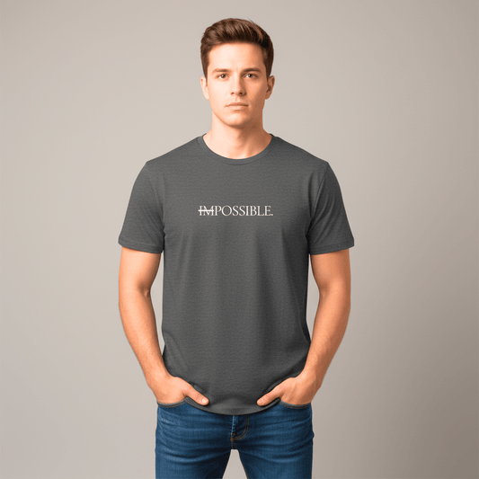 T-shirt unisexe en coton biologique – IMPOSSIBLE (Blanc) - Wearistic
