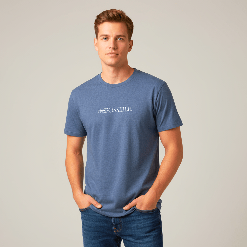 T-shirt unisexe en coton biologique – IMPOSSIBLE (Blanc) - Wearistic
