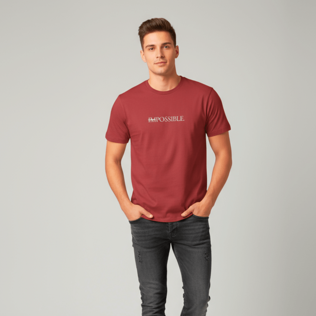 T-shirt unisexe en coton biologique – IMPOSSIBLE (Blanc) - Wearistic