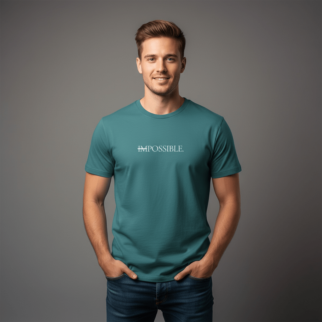 T-shirt unisexe en coton biologique – IMPOSSIBLE (Blanc) - Wearistic