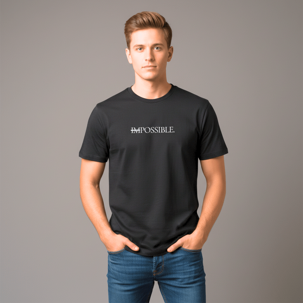 T-shirt unisexe en coton biologique – IMPOSSIBLE (Blanc) - Wearistic