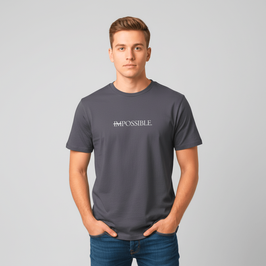 T-shirt unisexe en coton biologique – IMPOSSIBLE (Blanc) - Wearistic
