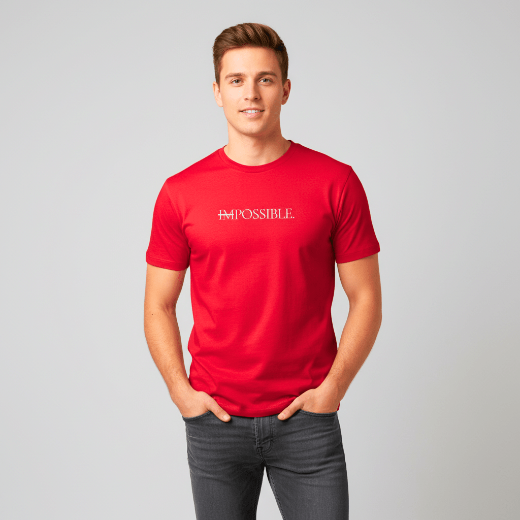 T-shirt unisexe en coton biologique – IMPOSSIBLE (Blanc) - Wearistic