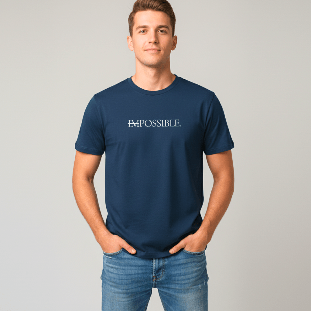 T-shirt unisexe en coton biologique – IMPOSSIBLE (Blanc) - Wearistic