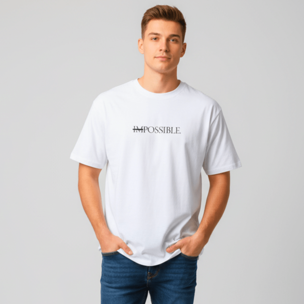 T-shirt unisexe en coton biologique – IMPOSSIBLE (Noir) - Wearistic