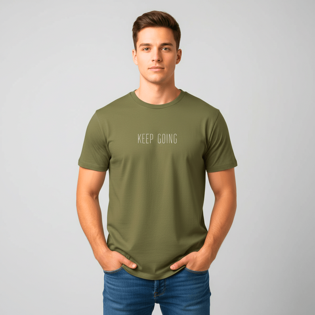 T-shirt unisexe en coton biologique – KEEP GOING (Blanc) - Wearistic
