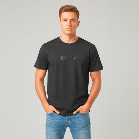 T-shirt unisexe en coton biologique – KEEP GOING (Blanc) - Wearistic