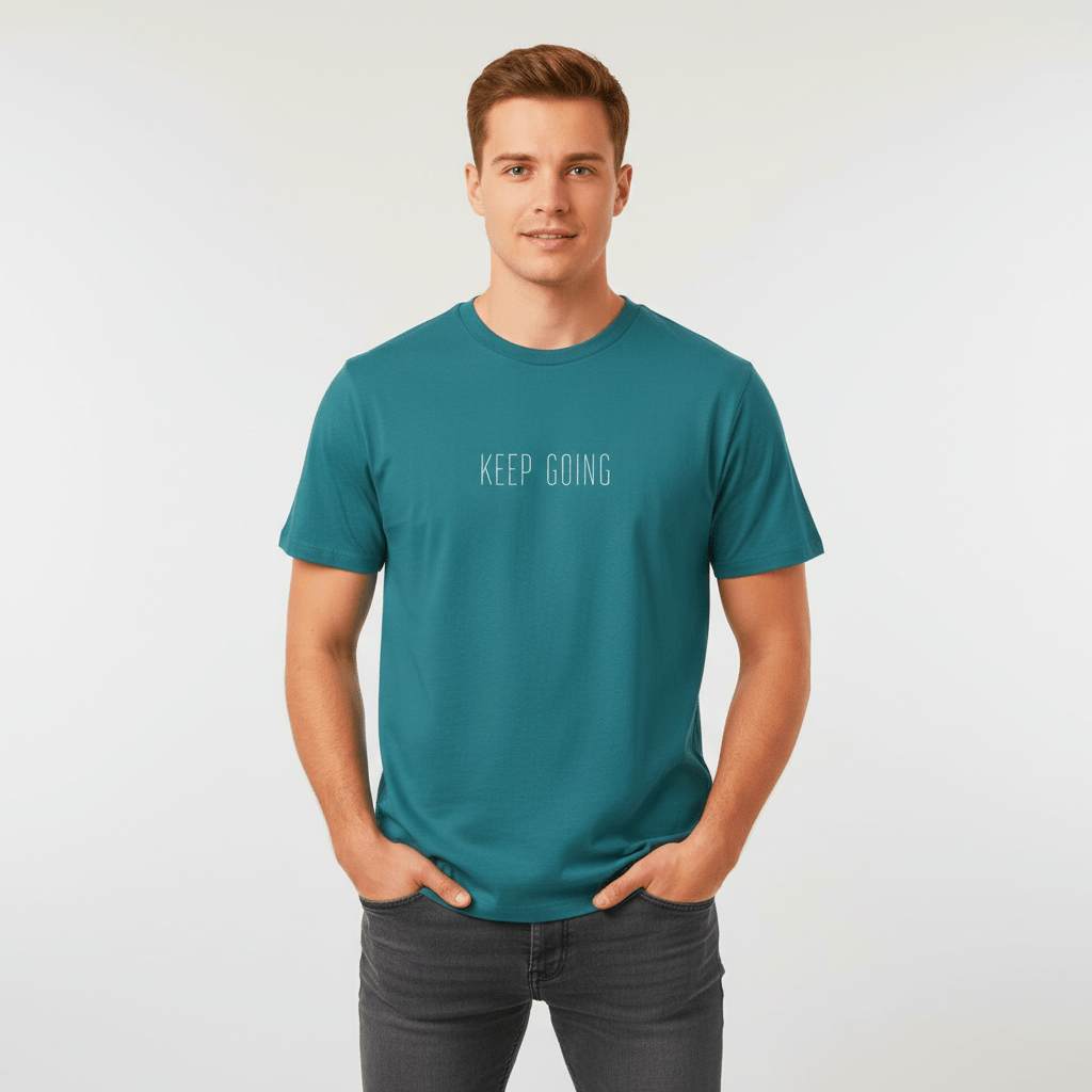 T-shirt unisexe en coton biologique – KEEP GOING (Blanc) - Wearistic