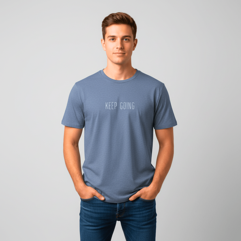 T-shirt unisexe en coton biologique – KEEP GOING (Blanc) - Wearistic