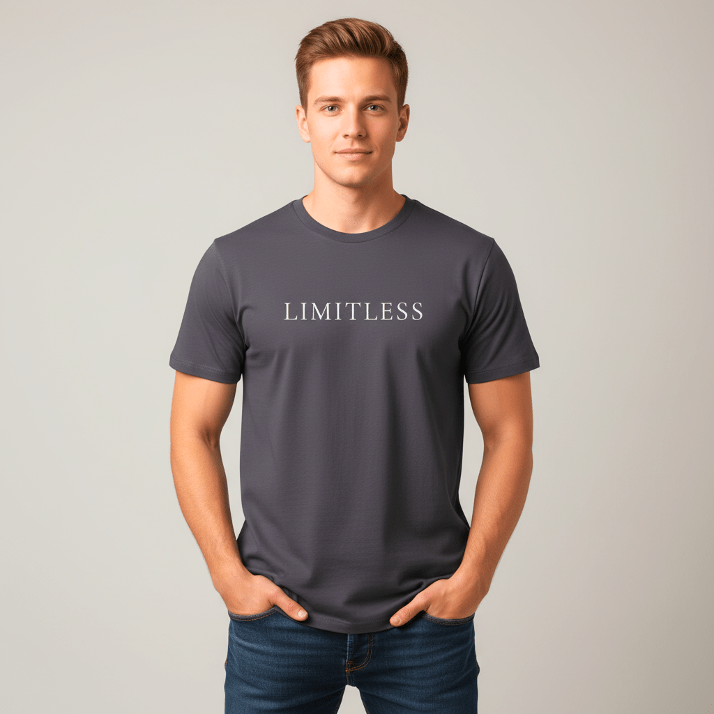 T-shirt unisexe en coton biologique – LIMITLESS (Blanc) - Wearistic