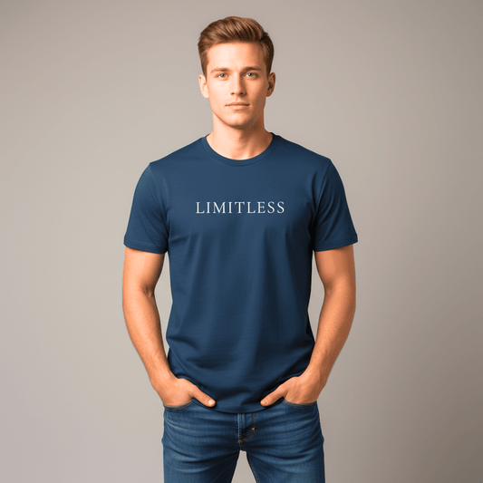 T-shirt unisexe en coton biologique – LIMITLESS (Blanc) - Wearistic