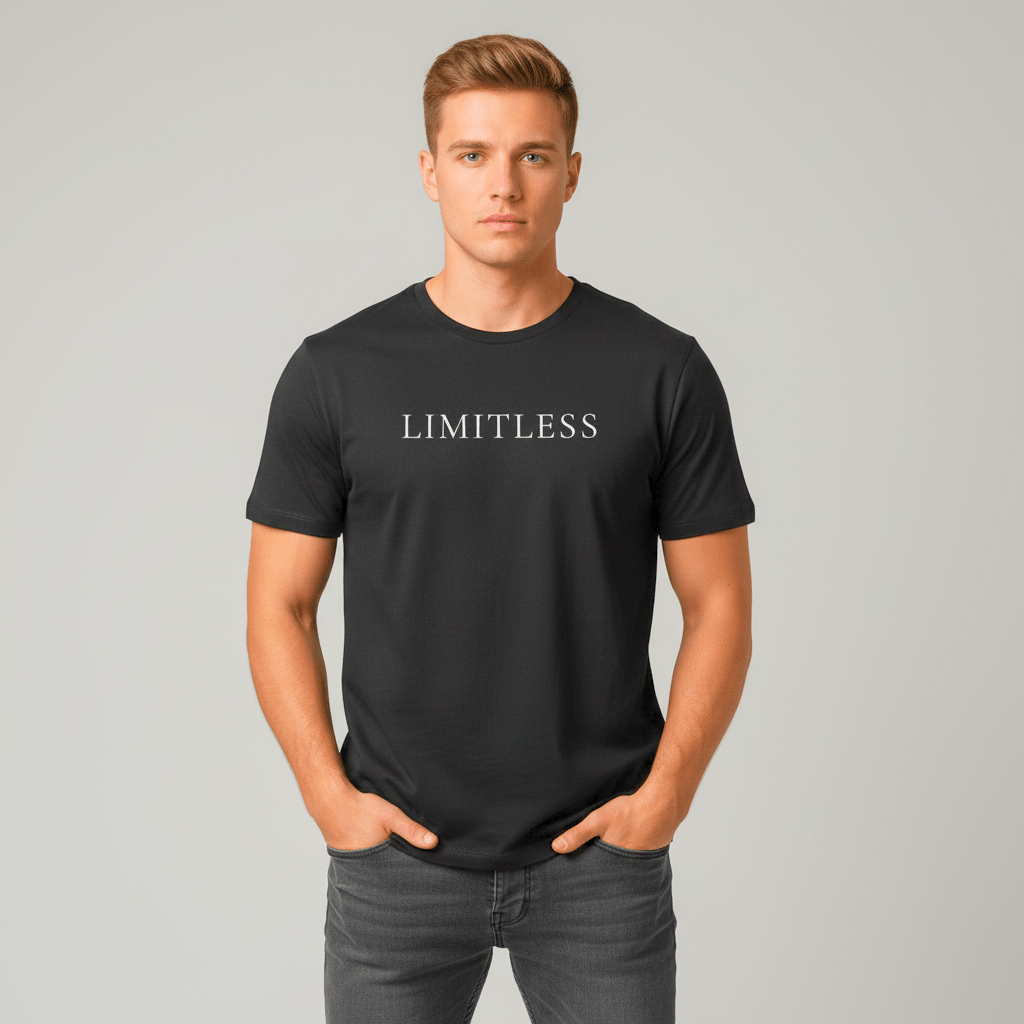 T-shirt unisexe en coton biologique – LIMITLESS (Blanc) - Wearistic