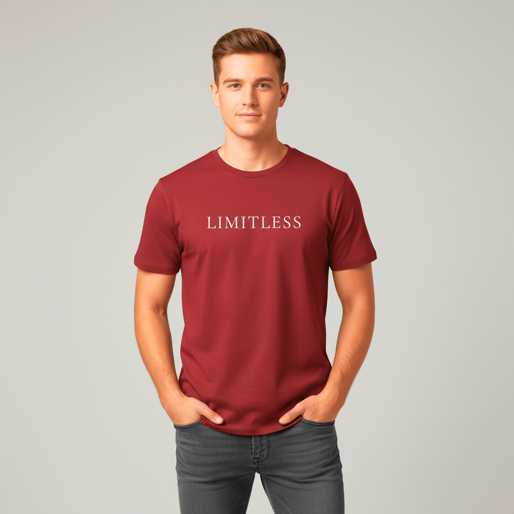 T-shirt unisexe en coton biologique – LIMITLESS (Blanc) - Wearistic