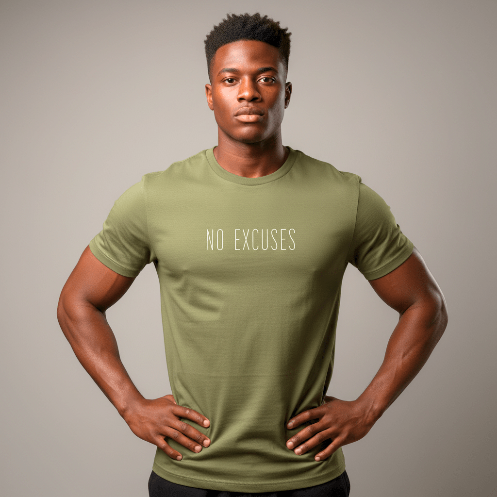 T-shirt unisexe en coton biologique – NO EXCUSES (Blanc) - Wearistic