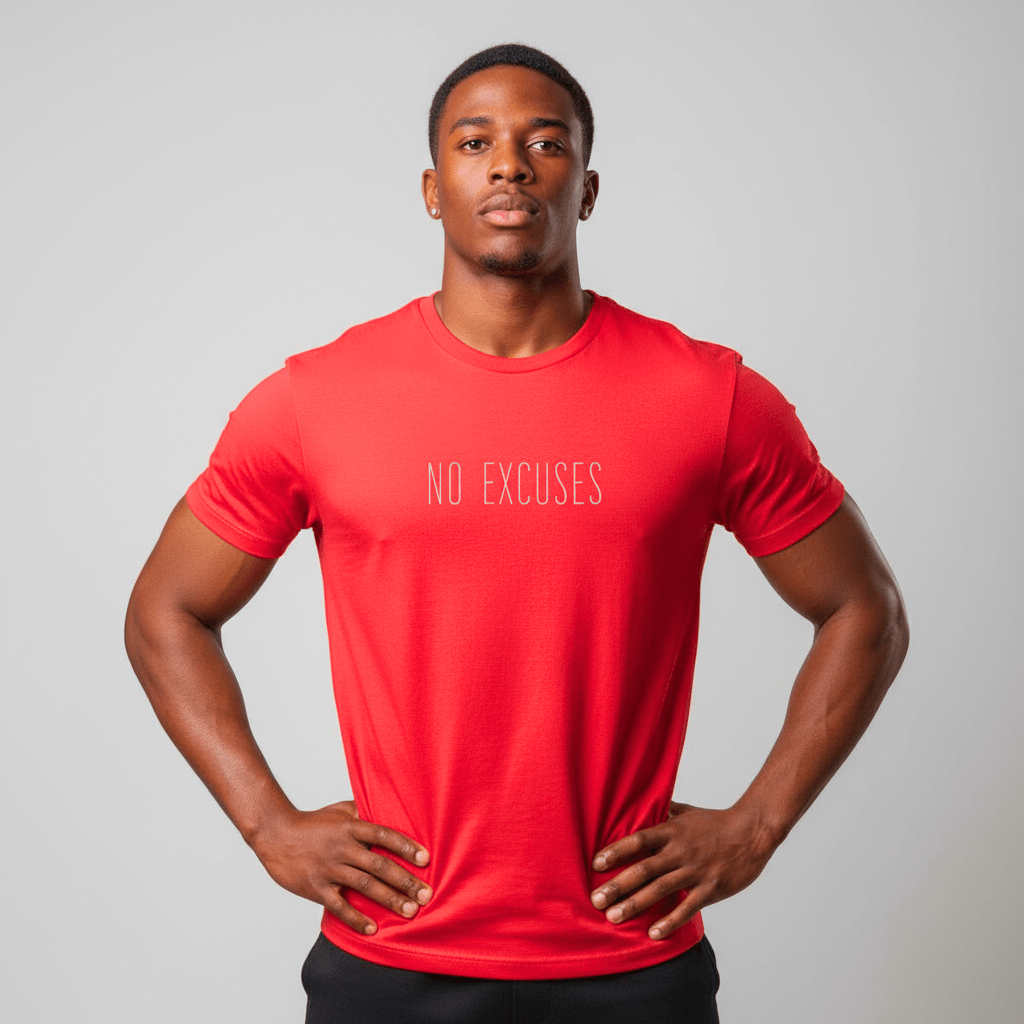 T-shirt unisexe en coton biologique – NO EXCUSES (Blanc) - Wearistic
