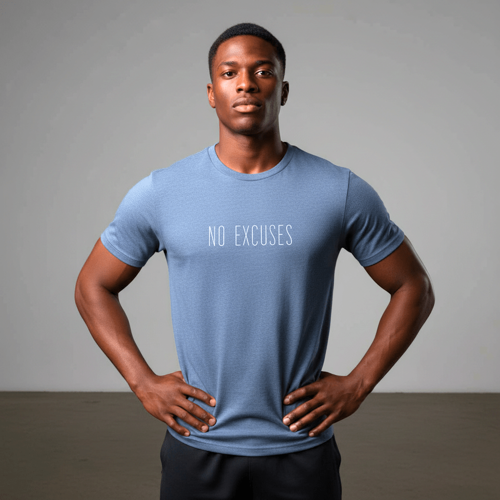 T-shirt unisexe en coton biologique – NO EXCUSES (Blanc) - Wearistic