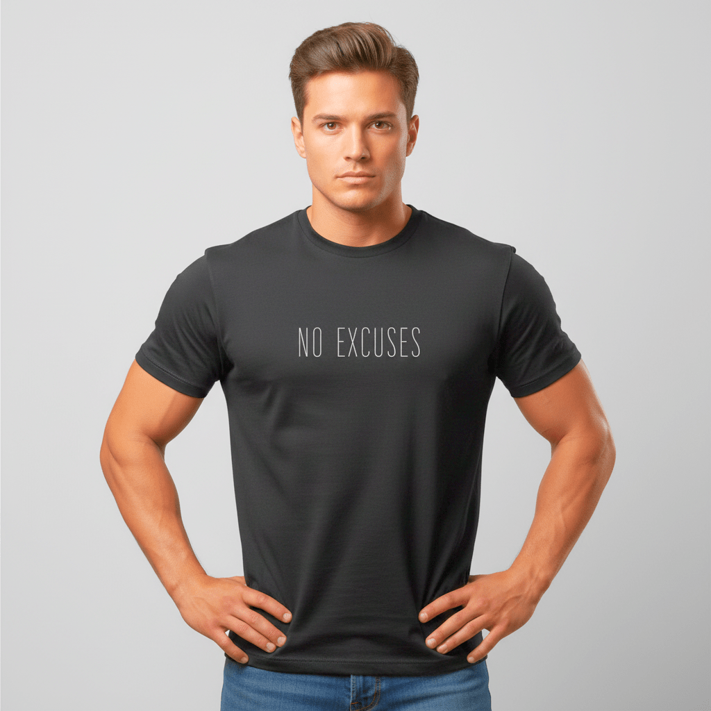 T-shirt unisexe en coton biologique – NO EXCUSES (Blanc) - Wearistic