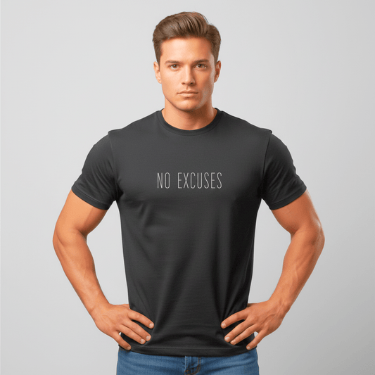 T-shirt unisexe en coton biologique – NO EXCUSES (Blanc) - Wearistic