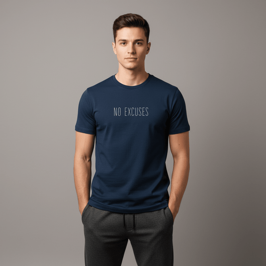 T-shirt unisexe en coton biologique – NO EXCUSES (Blanc) - Wearistic