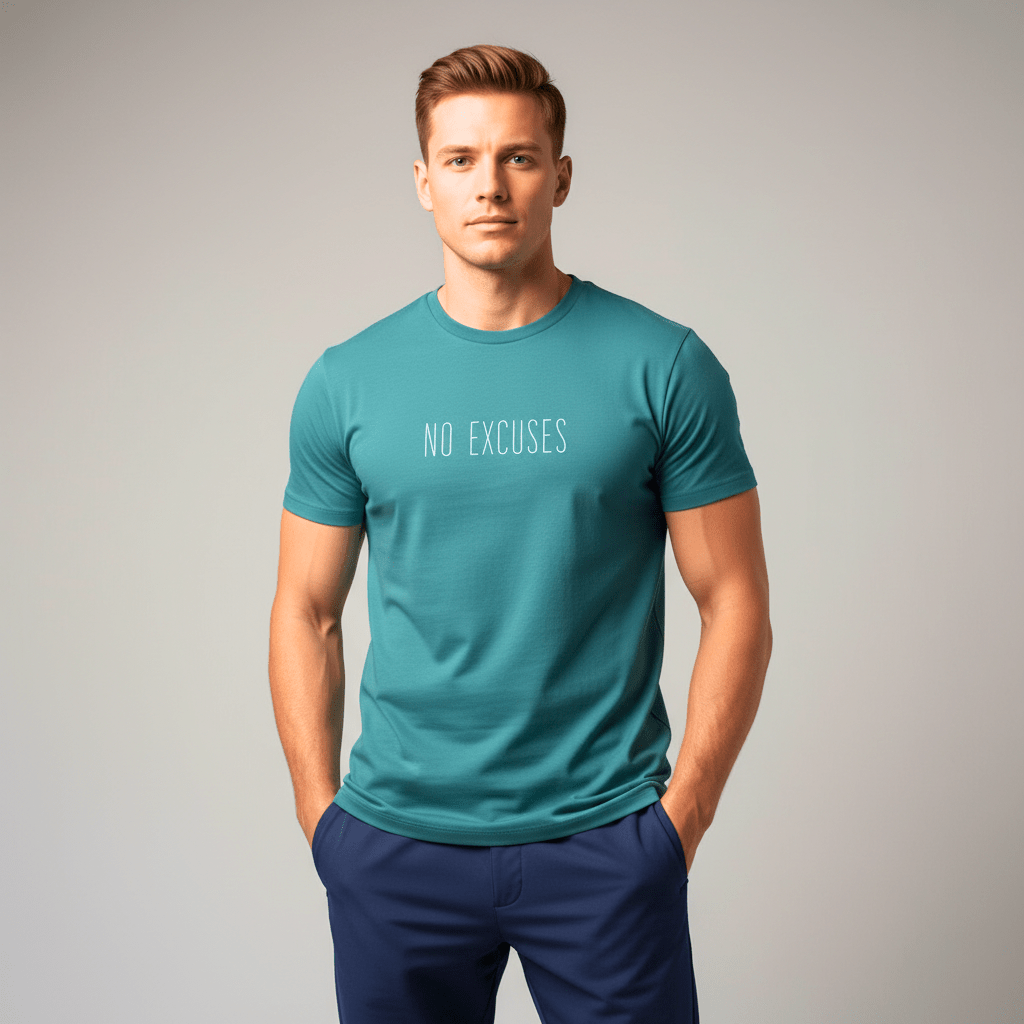T-shirt unisexe en coton biologique – NO EXCUSES (Blanc) - Wearistic