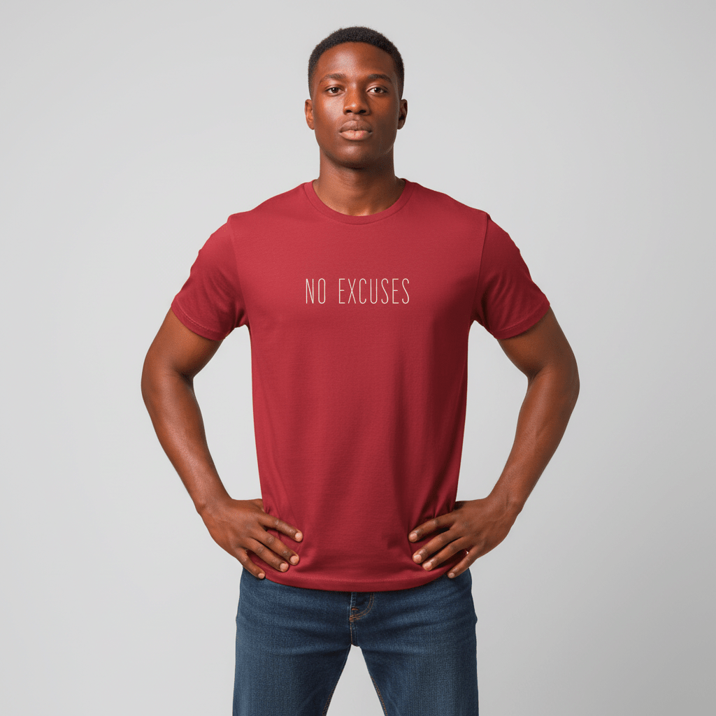 T-shirt unisexe en coton biologique – NO EXCUSES (Blanc) - Wearistic