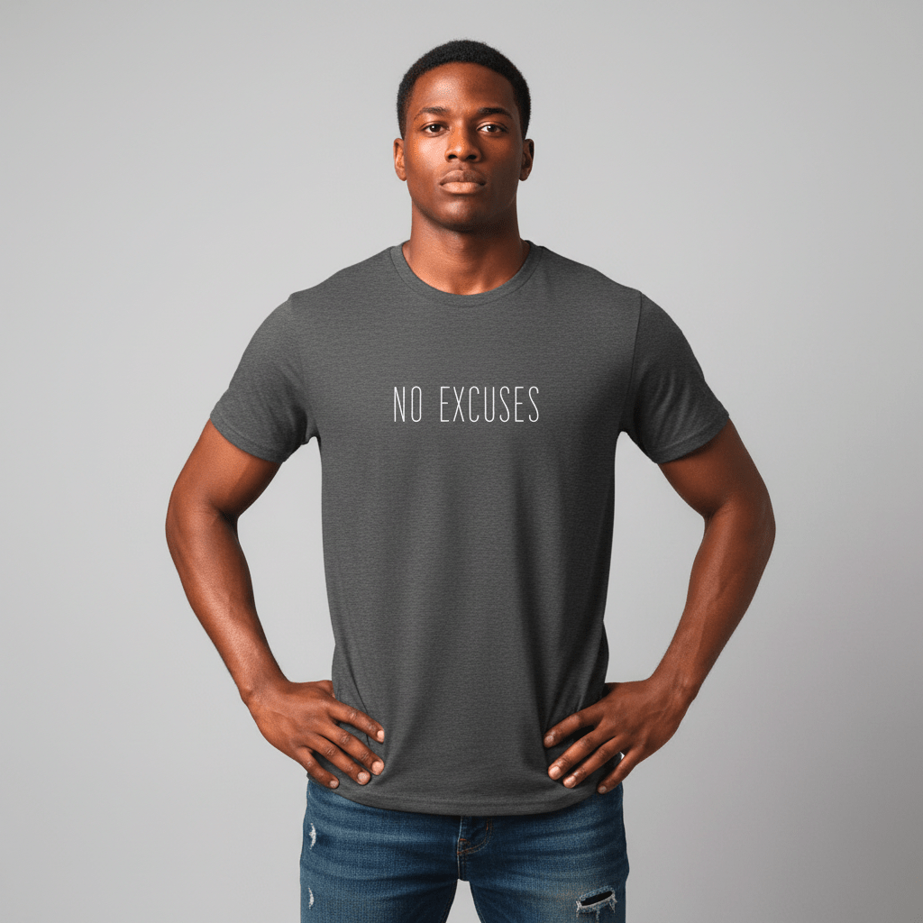 T-shirt unisexe en coton biologique – NO EXCUSES (Blanc) - Wearistic