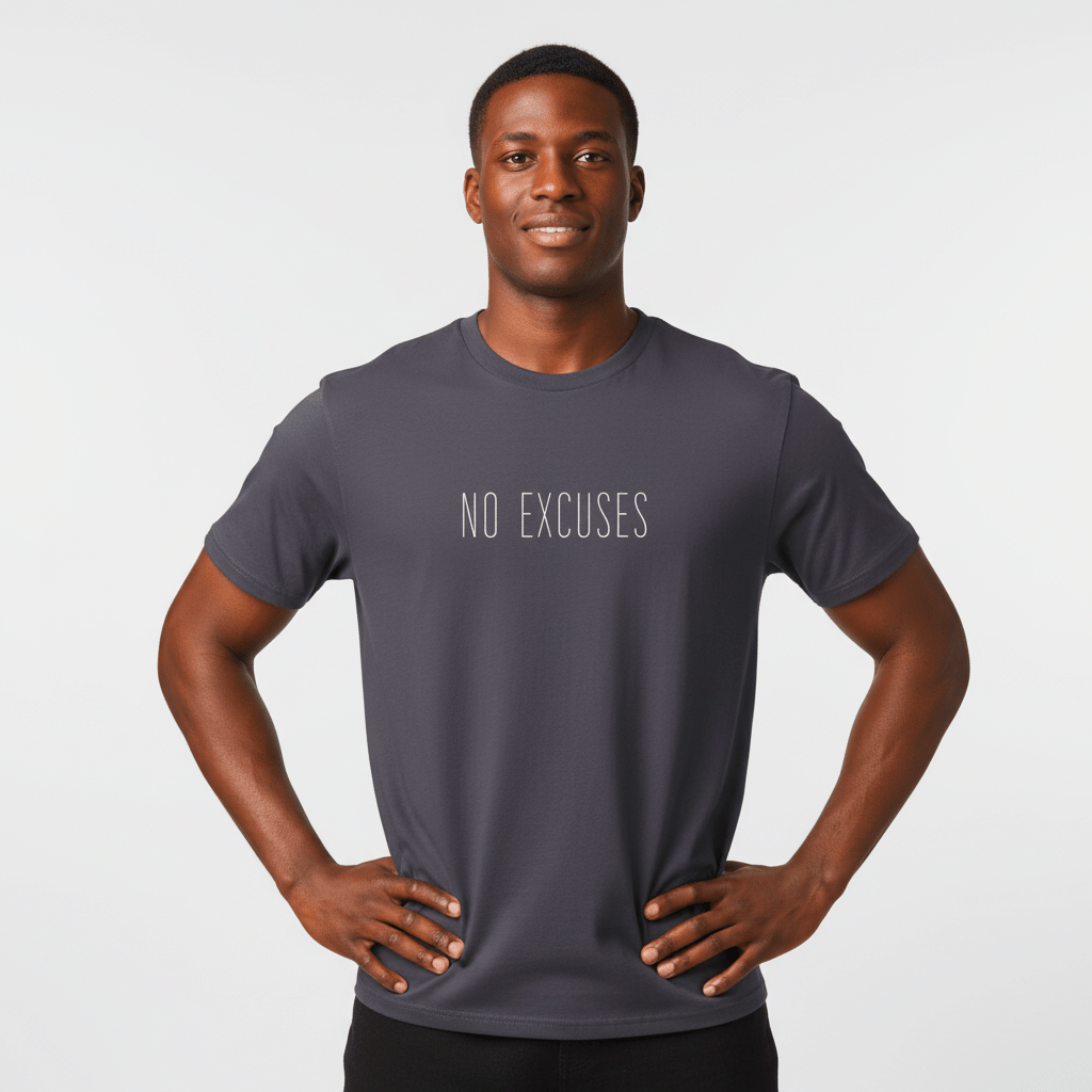 T-shirt unisexe en coton biologique – NO EXCUSES (Blanc) - Wearistic