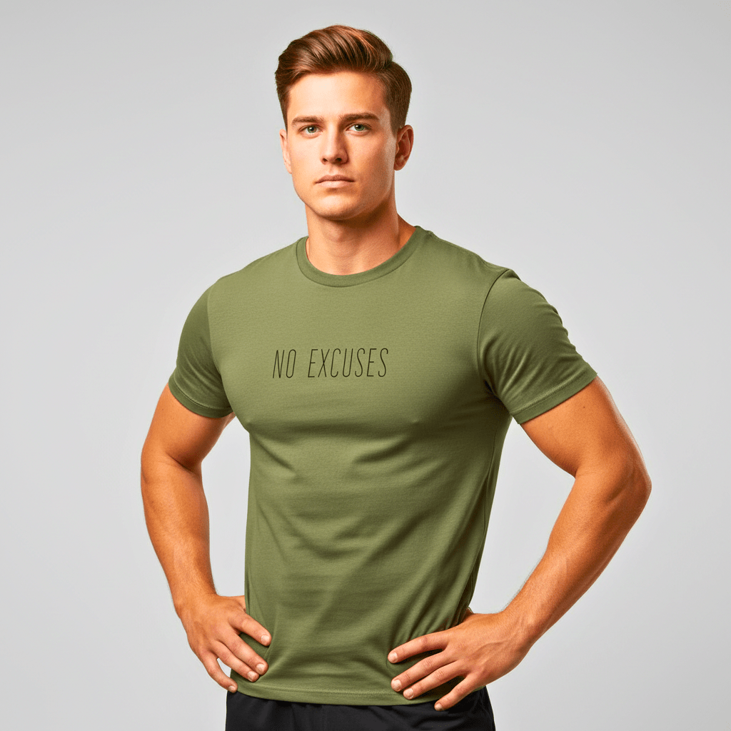 T-shirt unisexe en coton biologique – NO EXCUSES (Noir) - Wearistic