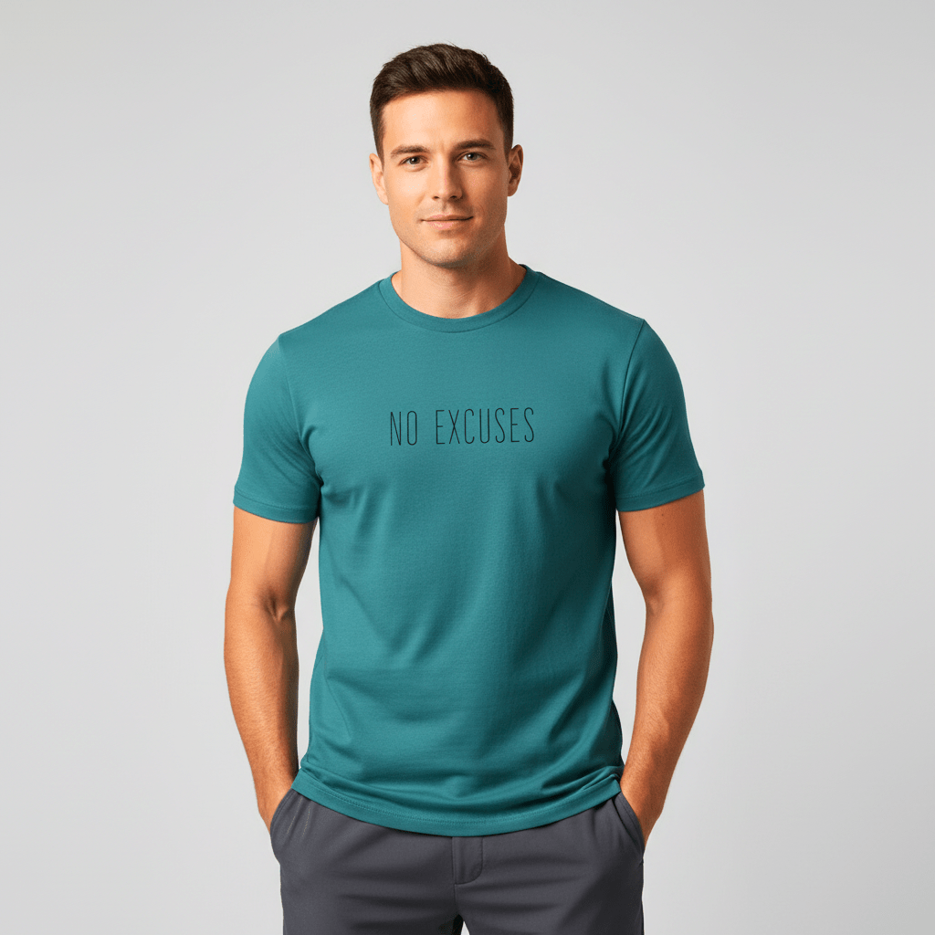 T-shirt unisexe en coton biologique – NO EXCUSES (Noir) - Wearistic