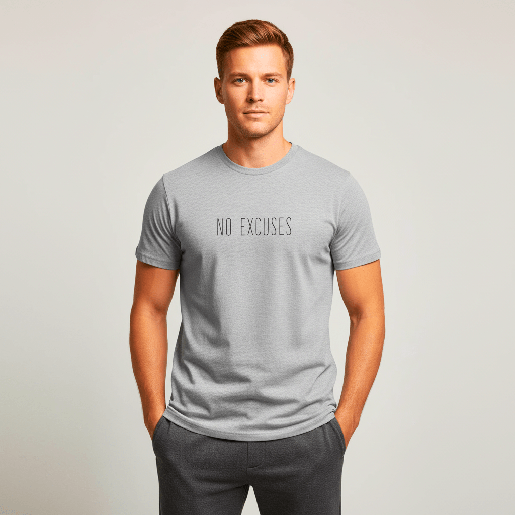 T-shirt unisexe en coton biologique – NO EXCUSES (Noir) - Wearistic