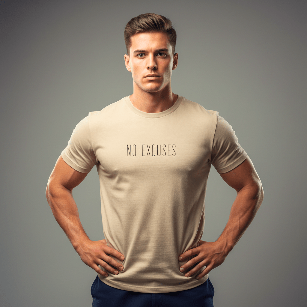T-shirt unisexe en coton biologique – NO EXCUSES (Noir) - Wearistic