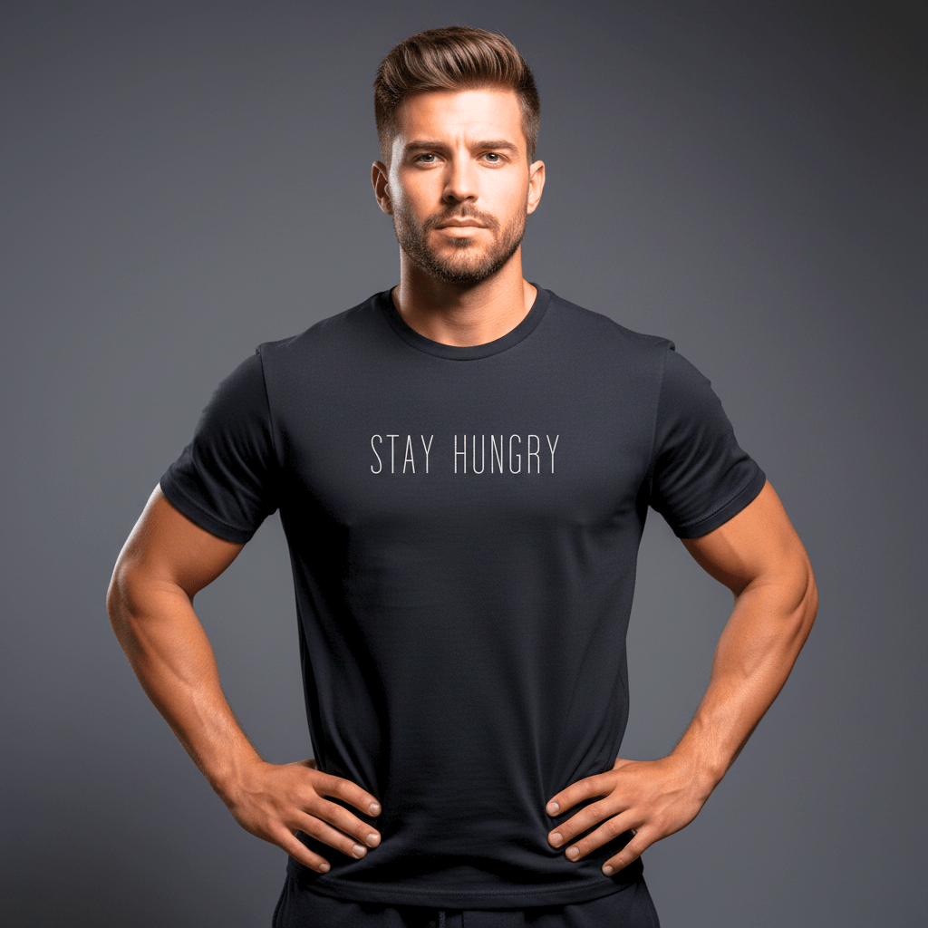 T-shirt unisexe en coton biologique – STAY HUNGRY (Blanc) - Wearistic