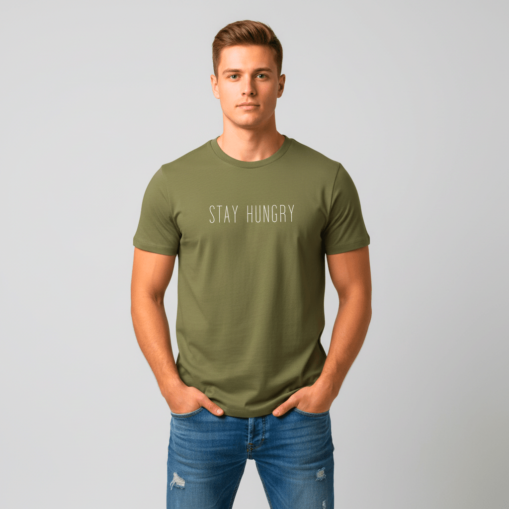 T-shirt unisexe en coton biologique – STAY HUNGRY (Blanc) - Wearistic