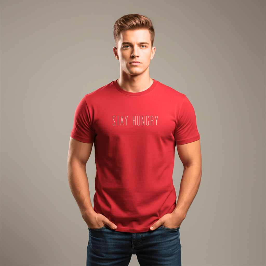 T-shirt unisexe en coton biologique – STAY HUNGRY (Blanc) - Wearistic